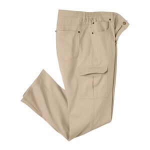 Atlas For Men Mens Part Elasticated Cargo Pants / Beige